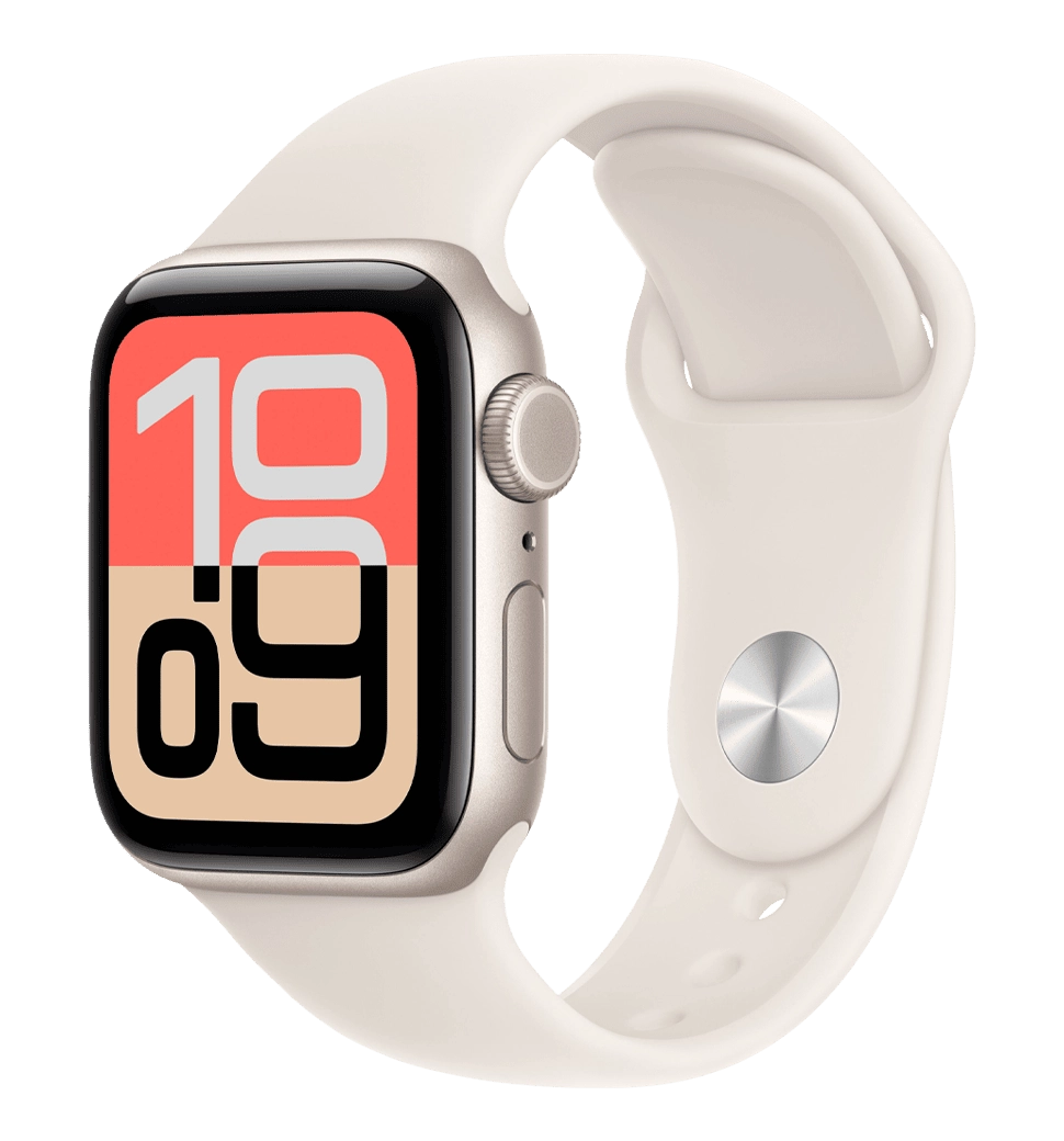 Apple Watch SE 3 GPS 40mm Starlight Aluminium Case with Starlight Sport Band - S/M (MEH34)